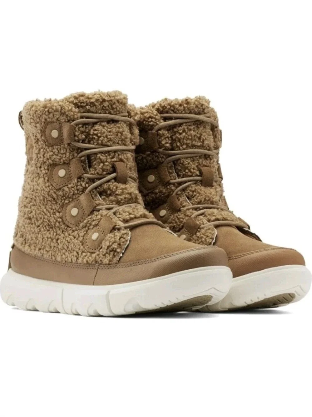 Sorel Explorer II Joan Cozy Boots Brown Sherpa Fleece Waterproof Insulated Sz 11